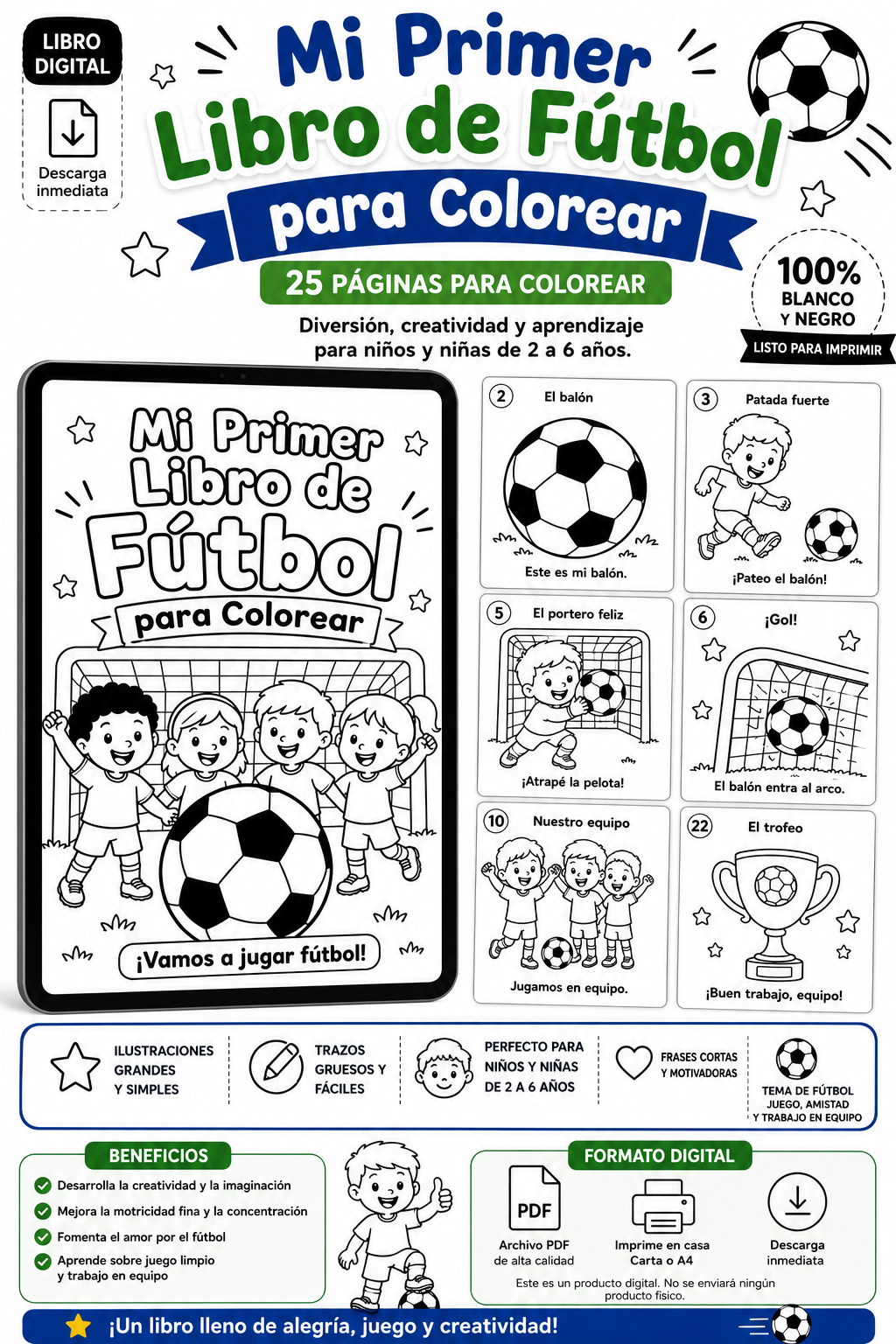 Mi primer libro de Futbol para colorear