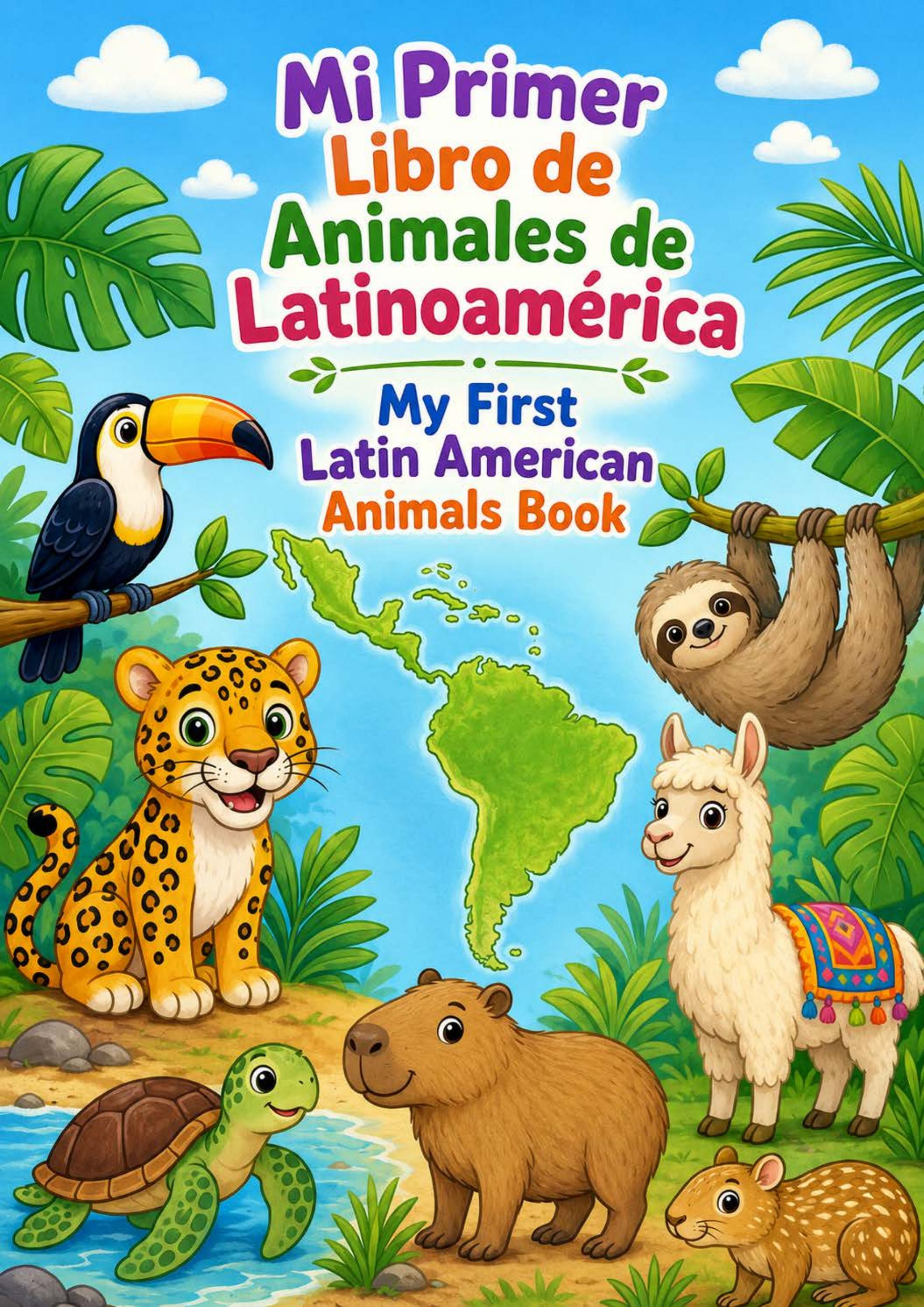 Portada de Mi Primer Libro de Animales de Latinoamérica, libro digital bilingüe para niños